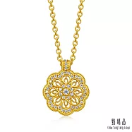 【點睛品】財納八方 鑽石黃金項鍊 (小)