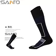 Santo山拓杜邦COOLMAX運動襪登山襪S023 S024(全厚款,超長筒,吸濕排汗)Warm cold-proof socks 黑色