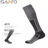 Santo山拓杜邦COOLMAX運動襪登山襪S023 S024(全厚款,超長筒,吸濕排汗)Warm cold-proof socks 灰色