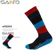 Santo山拓杜邦COOLMAX運動襪登山襪S023 S024(全厚款,超長筒,吸濕排汗)Warm cold-proof socks 深色條紋