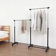 【H&R安室家】雙桿可收合衣桿 曬衣架 掛衣架 HG62J