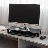 【H&R安室家】省空間桌上螢幕架 鍵盤收納架 OA127 黑色