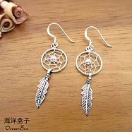 輕巧捕夢網925純銀耳環(925純銀垂墜耳環)