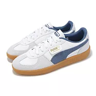 Puma 休閒鞋 Palermo Lth 男鞋 白 藍 膠底 麂皮 復古 德訓鞋 39646424 23.5cm WHITE/BLUE-GUM