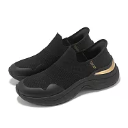 Skechers 休閒鞋 Hazel-Rosalind Slip-Ins 女鞋 黑 金 緩衝 套入式 健走鞋 177586BBK 23.5cm BLACK