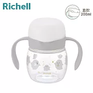 日本《Richell-利其爾》T.L.I吸管/入口式直飲水杯200ml 直飲/灰小小精靈