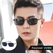 【SUNS】方框駕駛偏光墨鏡 新潮流Polarized駕駛太陽眼鏡 輕量僅15g 防眩光 抗UV400 S250 槍框灰片