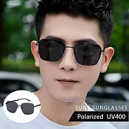 【SUNS】時尚方型偏光墨鏡 新潮流Polarized彈性TR90中性駕駛墨鏡 防眩光 抗UV400 S366 槍框灰片