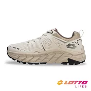 【LOTTO 義大利】女 寬楦 CT600 防潑水戶外健行鞋- 23cm 米