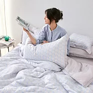 (網路獨家)英國Abelia《節奏拼圖》雙人天絲木漿纖維拼接四件式兩用被床包組