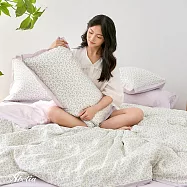 (網路獨家)英國Abelia《紫紫戀花》雙人天絲木漿纖維拼接四件式兩用被床包組