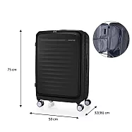 American Tourister - 美國旅行者 FRONTEC前開式上掀式可擴充輕量28吋行李箱旅行箱 黑色