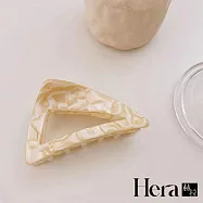 【Hera 赫拉】韓式氣質鏤空三角形醋酸鯊魚夾 H112122610 米白+黑色