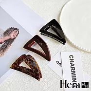 【Hera 赫拉】韓式氣質鏤空三角形醋酸鯊魚夾 H112122610 深咖色+湖蓝咖