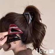 【Hera 赫拉】韓式氣質鏤空三角形醋酸鯊魚夾 H112122610 巧克力色+安可拉红