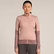 【紐西蘭Icebreaker】女 Descender RealFleece&trade; 長袖刷毛保暖外套-300 L 藕粉/淡裸粉