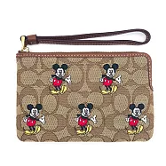 COACH 印花防刮PVC皮革L型拉鍊手拿包-迪士尼