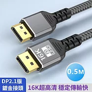 DP轉DP 16K60Hz公對公傳輸線 DP2.1版電腦編織連接線-0.5米
