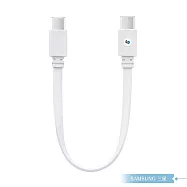 Samsung 三星適用 Type C to Type C 超短版扁線充電線20cm/白色 for 行動電源 (密封裝) 白色