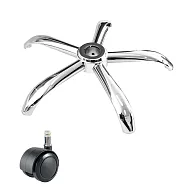 電腦椅專用 五星電鍍鐵製腳座 (直徑56cm/PU防刮輪)BASE-004PUX