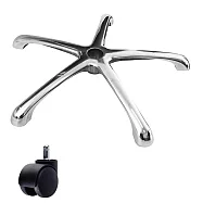 電腦椅專用 五星鋁合金腳座 (直徑64cm/PP滑輪)BASE-006LL