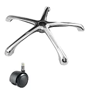 電腦椅專用 五星鋁合金腳座 (直徑64cm/PU防刮輪)BASE-006PUX