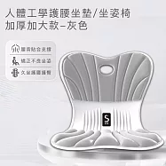 【思菲其】人體工學護腰坐墊/坐姿椅-加厚加大款 -灰色