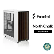 【Fractal Design】North Chalk/Charcoal 胡桃木/橡木 ATX機殼 透明玻璃側板/橡木面板/白/TG