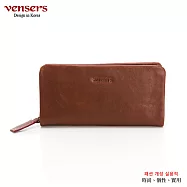 【vensers】牛皮潮流個性皮夾(TJ812202棕色長夾)