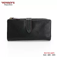 【vensers】牛皮潮流個性皮夾(TJ909801黑色長夾)