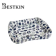 【Bestkin】印花四季寵物窩 招財白貓