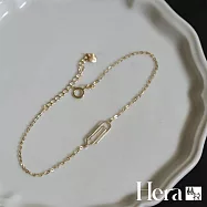 【Hera 赫拉】戀戀女人心迴紋針水鑽造型手鍊 H114091810 金色