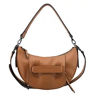 LONGCHAMP 3D系列小牛皮半月型兩用包(小) 黃褐