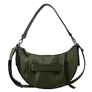 LONGCHAMP 3D系列小牛皮半月型兩用包(小) 卡其綠