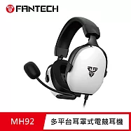 FANTECH MH92 多平台耳罩式電競耳機-白色款