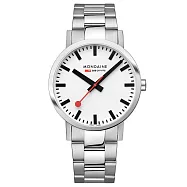 MONDAINE 瑞士國鐵 Classic Metal 平面經典腕錶 白面 / 660011BJ / 40mm