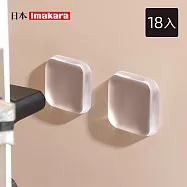 【日本Imakara】黏貼式無痕防水透明防撞貼-18入- 方形