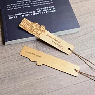 廢材小姐 書籤 原木雷雕-微風松下(長12.5cm) 山毛櫸