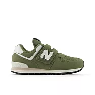 New Balance 574 HOOK & LOOP 寬楦 男女大童 休閒鞋 PV574GCE-W 20 綠色