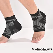 【Leader X】 台灣製 防護升級鋅石墨烯綁帶加壓護踝 一雙入 (三色任選) 灰色