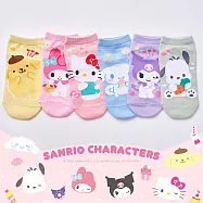 【ONEDER 旺達】三麗鷗家族直版襪 大耳狗 酷洛米 布丁狗 美樂蒂 帕恰狗 Kitty 台灣製棉襪 親子襪- 大耳狗(15-22) CN-A518