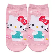 【ONEDER 旺達】三麗鷗家族直版襪 大耳狗 酷洛米 布丁狗 美樂蒂 帕恰狗 Kitty 台灣製棉襪 親子襪- 凱蒂(22-26) KT-A660