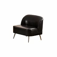 IDEA-古典藝術光澤油蠟皮單人沙發/兩色可選 黑色