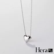 【Hera 赫拉】經典愛心項鍊 女韓國短款時尚 鍍14K金項鍊女短款 鎖骨鏈 銀色