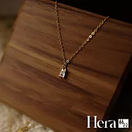 【Hera 赫拉】極簡主義小方鑽鋯石項鍊 H114092505 金色