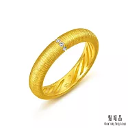 【點睛品】年輪之愛 鑽石黃金戒指(男戒) 港圍15