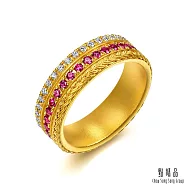 【點睛品】金穗錦繡 紅寶石 鑽石黃金戒指(女戒) 港圍11