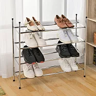 【H&R安室家】台製簡約風可堆疊伸縮四層收納鞋架 鞋收納 SH122