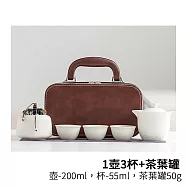 DOLEE 云鶴旅行手提陶瓷茶具套裝-1壺3杯+茶葉罐(顏色隨機出貨) CR32