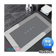 DOLEE 硅藻土吸水地墊40x60cm(顏色隨機出貨) ZA52 超值2入組